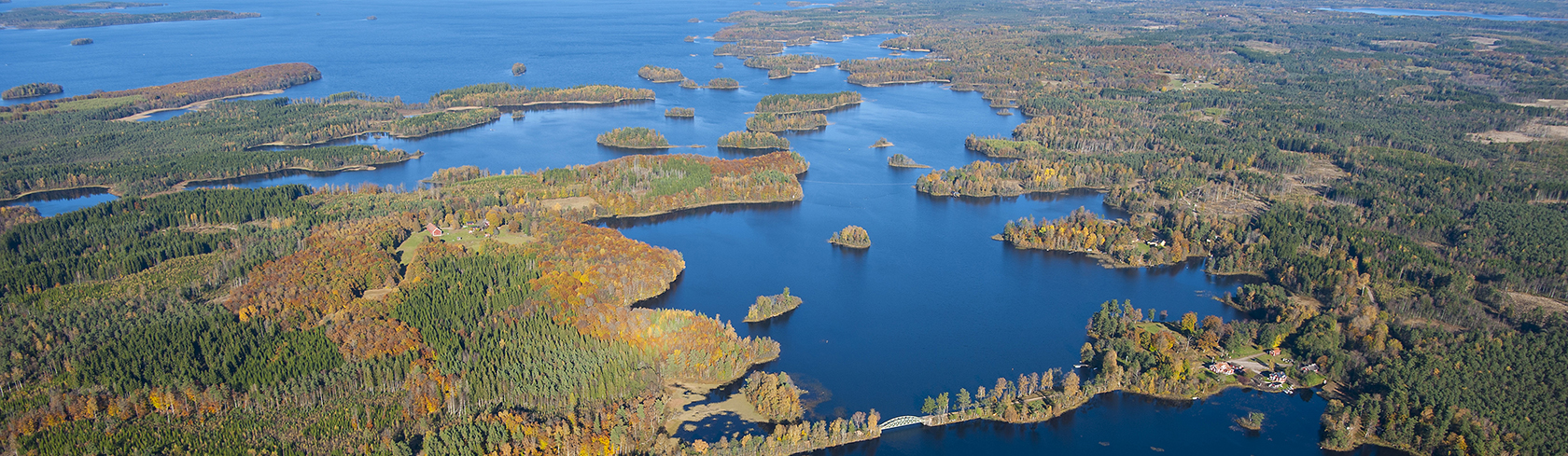 Flygbild över Bolmen.