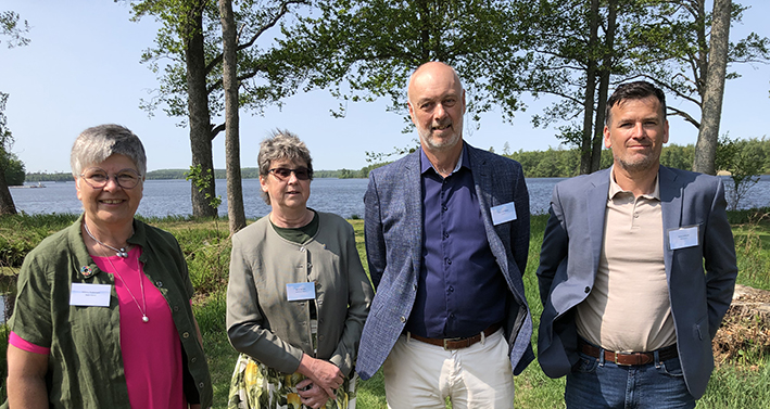 Helene Andersson, ordförande regionstyrelsens tillväxtutskott, Region Halland, Brittis Benzler, landshövding i Hallands län, Jörgen Johansson, VD Sydvatten och Ronny Löfquist, kommunstyrelsens ordförande Hylte kommun