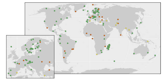 Karta som visar platserna som är med i Lifeplan